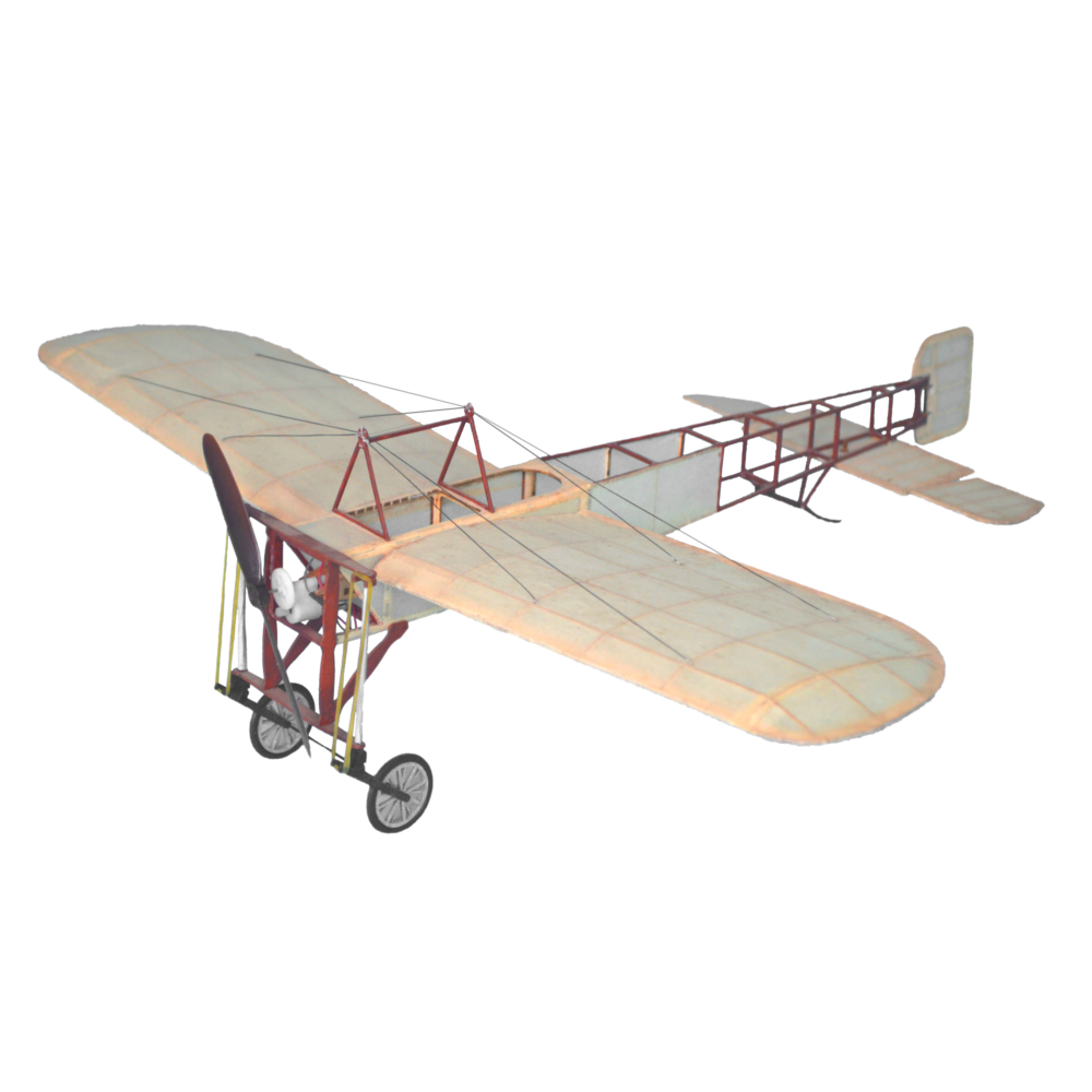 Tony Ray's AeroModel Bleriot XI V2 420mm Wingspan 1/20 Scale Balsa Wood Laser Cut RC Airplane Warbird KIT With Wheels & Covering Filme