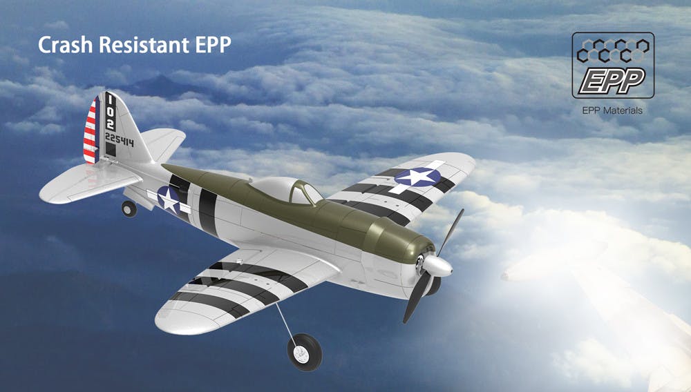 Eachine Mini P-47 Razorback Bonnie Warbird EPP 500mm Wingspan RTF 2.4G 6-Axis Gyro Stabilizer RC High Scale Airplane Fixed Wing with Flight Controller for Beginner