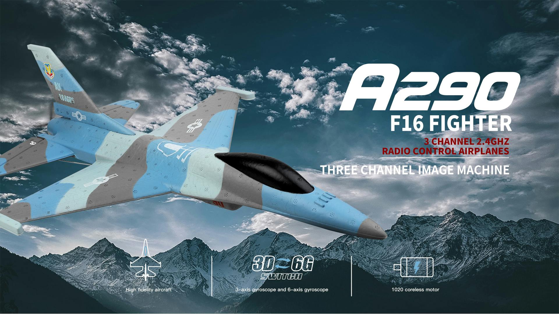 XK A290 F16 Fighter 320mm Wingspan 2.4G 3CH 3D/6G System EPP RC Airplane Beginner RTF