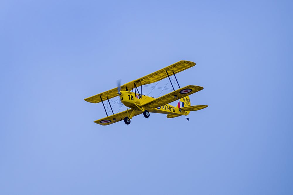 Dancing Wings Hobby Tiger Moth 800mm Wingspan Balsa Wood Laser Cut Biplane Completed RC Airplane ARF